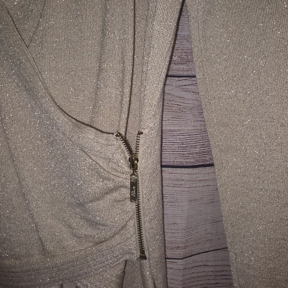 Gold Shimmer Wrap Sweater - Picture 2 of 6